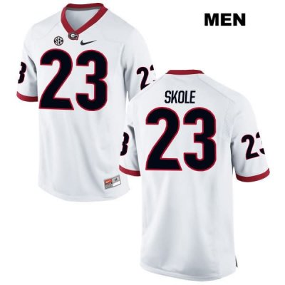 Men's Georgia Bulldogs NCAA #23 Jake Skole Nike Stitched White Authentic College Football Jersey JTF3854FQ
